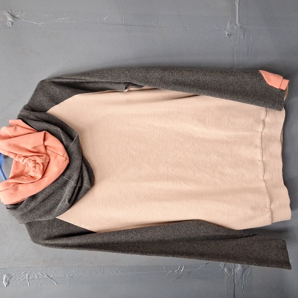 AMPERSAND AVE Blush and Charcoal Cowl Neck Sweater - Picture 4 of 4